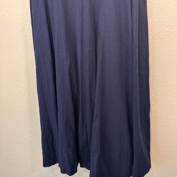 NWOT Halogen Linen Blend Navy Blue Sleeveless Dress Women's Size Large - Picture 6 of 8